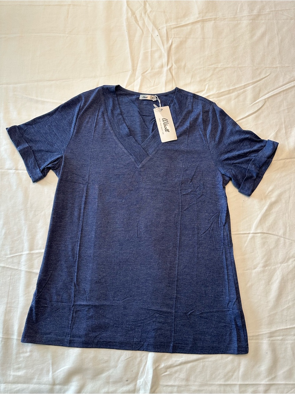 Olivia Women's V-Neck Short Sleeve Tee - Navy Blue